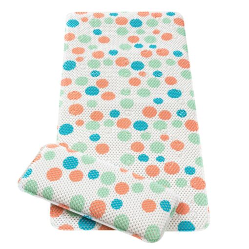 polka dot bath mat with kneeling pad