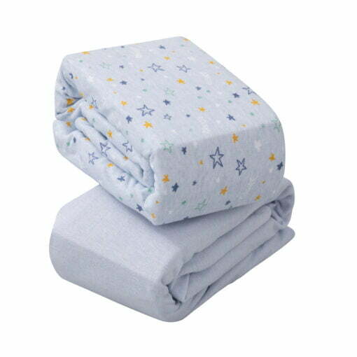 blue cotton cot sheets